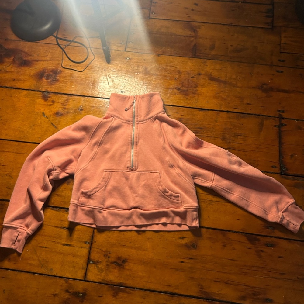 Lululemon salmon scuba hoodie 1/2 zip funnel neck